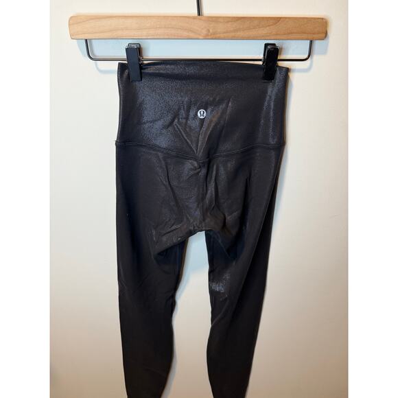 Lululemon Align High-Rise Pant 28” Nulu Size 2 Shine Radiate Foil Print Black - Picture 1 of 7